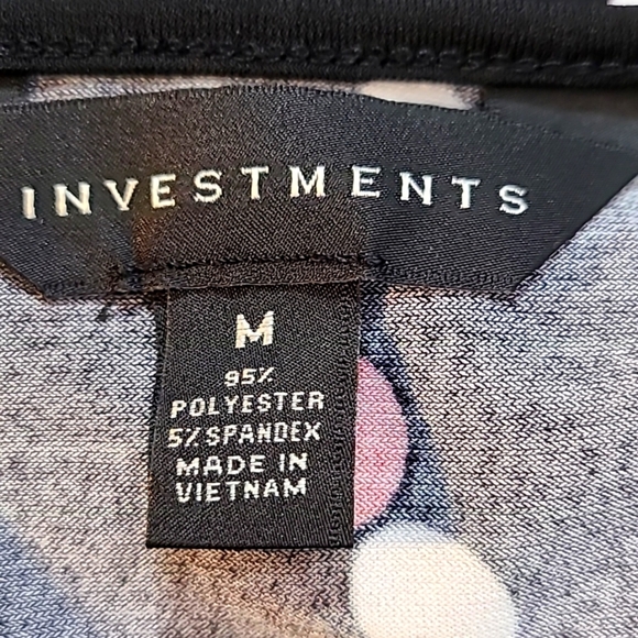 Investments Black, White & Pink Polka-dot Pullover Top,  Size Medium - Picture 8 of 8